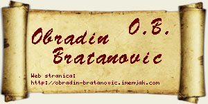 Obradin Bratanović vizit kartica